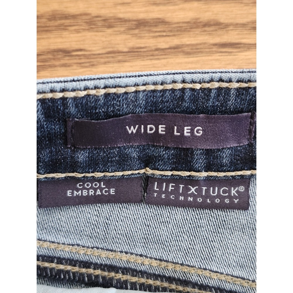 NYDJ Teresa Wide Leg Ankle Jeans Womens Size 12 Dark Wash Lift Tuck Cool Embrace - Picture 3 of 10